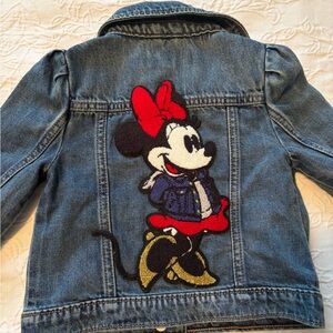 GAP Kids Denim Disney Jacket with Minnie Mouse Patch - 3T